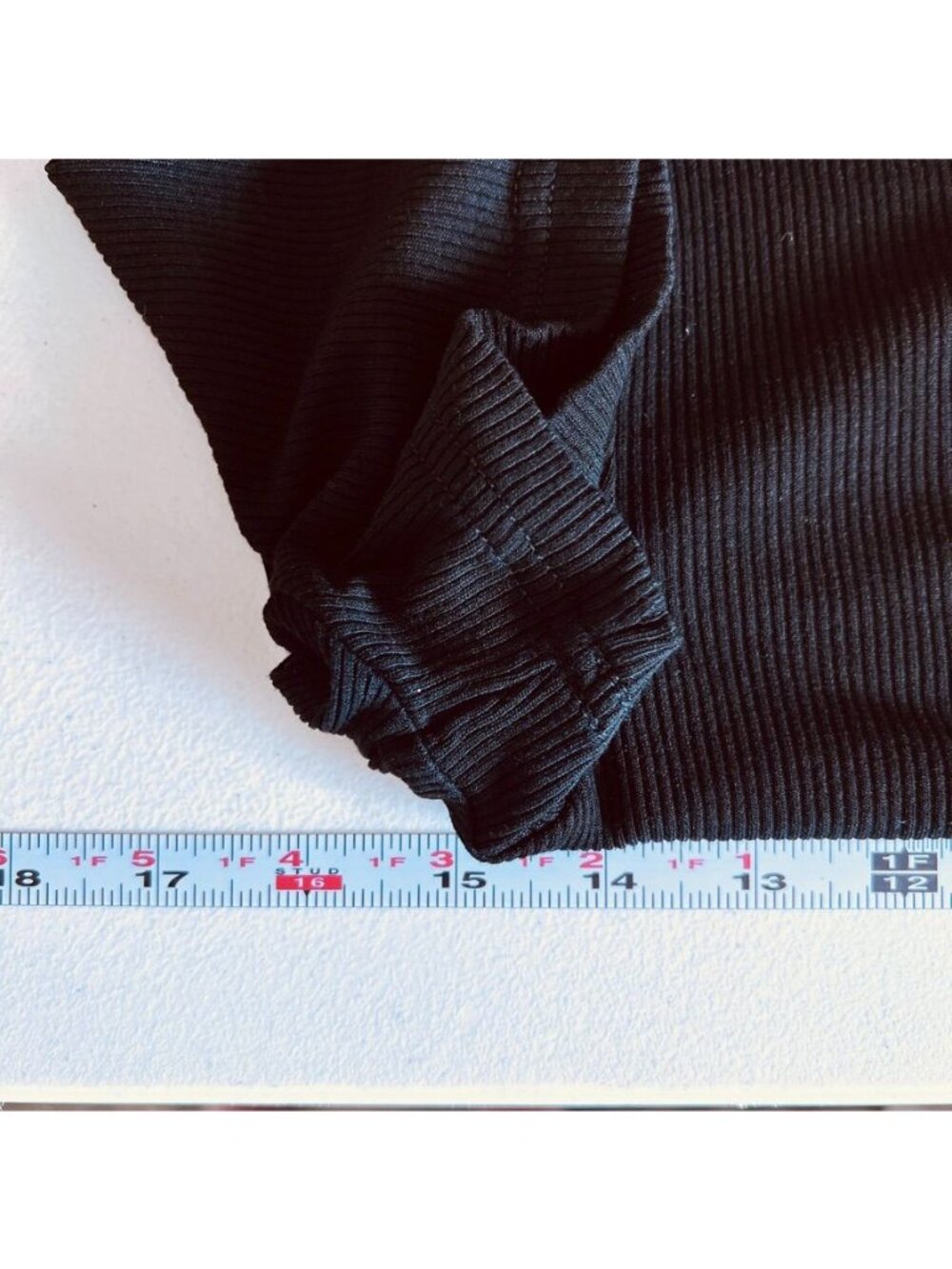 Black Ribbed Womens L Midi Dress Soft Stretch Minimalist Quiet Luxury Old Money - Picture 8 of 13